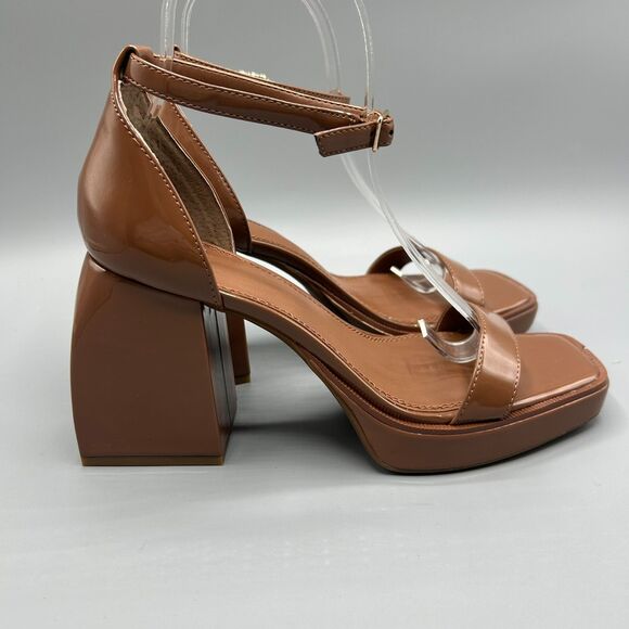 Madden Girl Omega Women's Cognac Platform Block Heels Women Size 8M - Picture 2 of 10